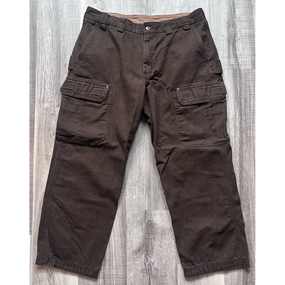 Duluth Trading Flex Fire Hose Cargo Pants Mens *40x29 Relaxed Fit Canvas Brown